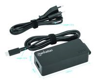 IC Intracom USB-C Power Delivery Laptop-Netzteil 65 W abnehmbares EU-Stromkabel integriertes