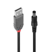 Lindy 70268 - 1.5 m - USB A - DC - USB 2.0 - Male/Male - Black