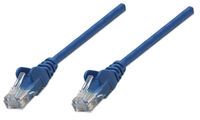 Intellinet Network Patch Cable - Cat5e - 0.5m - Blue - CCA - U/UTP - PVC - RJ45 - Gold Plated Contacts - Snagless - Booted - Polybag - 0.5 m - Cat5e - U/UTP (UTP) - RJ-45 - RJ-45 - Blue