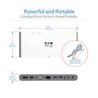 EATON TRIPPLITE USB-C Dock Triple Display - 4K HDMI/DisplayPort VGA USB 3.2 Gen 1 USB-A/USB-C Hub Gb