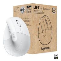 Logitech Lift for Business Maus Vertikal ergonomisch Off-White Mäuse PC -kabellos-