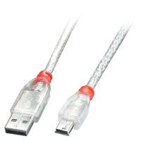 LINDY USB 2.0 Kabel Typ A/Mini-B transparent M/M 0.2m (41780)