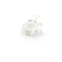 Nedis Telefon Verbinder / Verbindungstyp: RJ11 / Gerade / Beschichtung: Vergoldet / PVC / Transparent