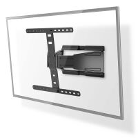 Nedis Vollbewegliche-TV-Wandhalterung / 43 - 90 " / maximal unterstützes Bildschirmgewicht: 50 kg / kippbar / drehbar / Minimaler Wandabstand: 19.6 mm / 2 Drehpunkt(e) / ABS / Metall / Schwarz