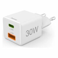 Hama Mini-Schnellladegrät PD 30W 1xUSB-C/1xUSB-A weiß      201992 Ladegeräte -Universal-