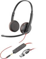 HP Poly Blackwire 3225 Stereo USB-C Headset +3.5mm Plug +USB-C/A Adapter (8X229AA)