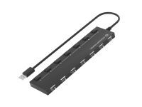 Conceptronic HUBBIES08B 7-Port-USB-2.0-Hub Datenverteiler/Umschalter