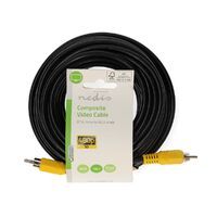 Nedis Composite-Videokabel / RCA / RCA / Vernickelt / 480p / 10.0 m / Rund / PVC / Schwarz / Label