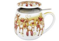 KÖNITZ Weihnachtsbecher 'Weihnachtsparty' mit Sieb und Deckel - 6 Stück