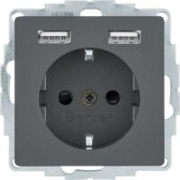 Berker SSD MIT 2X USB 2,4 A ANTH SAMT (48036086         Q.X)