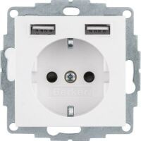 Berker SSD MIT 2X USB 2,4 A PWS GLÄNZ (48038989     S.1/B.X)