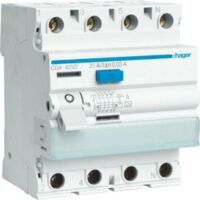 Hager CDA425D - 230 - 400 V - 25 A - Residual-current device - A-type - 4 module(s) - 6000 A