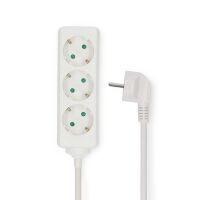 Nedis Steckdosenleiste / Schutzkontakt / Typ F (CEE 7/7) / 3-Wege / 5.00 m / 3680 W / 16 A / Art der Erdung: Seitenkontakte / 230 V AC 50/60 Hz / Buchsenwinkel: 45 ° / H05VV-F 3G1.5mm² / Weiss