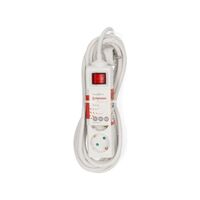Nedis Steckdosenleiste / Schutzkontakt / Typ F (CEE 7/7) / 3-Wege / 5.00 m / 3680 W / 16 A / Art der Erdung: Seitenkontakte / 230 V AC 50/60 Hz / Buchsenwinkel: 45 ° / H05VV-F 3G1.5mm² / Ein-/Ausschalter / Weiss