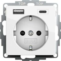 Gira SCHUKO-STECKDOSE RWS GLÄNZEND (245903 USB-A + USB-C)