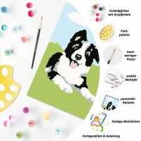 Ravensburger CreArt 23759 - Border Collie Welpe - Malen nach Zahlen Hund für Kinder ab 7 Jahre
