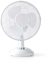 Nedis Tischventilator - 23cm Oszillation Weiss 3 Drehzahlen FNTB10CWT23
