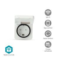 Nedis SmartLife Smart Stecker / Wi-Fi / IP44 / 3680 W / Schutzkontakt / -25 - 55 °C / Android™ / IOS / Grau / Weiss / 1 Stück