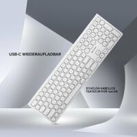 Alogic Echelon Extend Bluetooth Wireless Keyboard (German) White Tastaturen PC -kabellos-