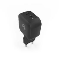Nedis Netzladegerät / 35 W / GaN / PD3.0 / 1.75 / 2.33 / 2.92 / 3.0 A / Anzahl der Ausgänge: 2 / 2x USB-C™ / Automatische Spannungswahl / Schwarz