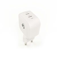 Nedis Netzladegerät / 45 W / GaN / PD3.0 / 2.25 A / 3.0 A / Anzahl der Ausgänge: 2 / 2x USB-C™ / Automatische Spannungswahl / Weiss