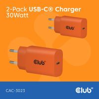 Club 3D Club3D Lifestyle Ladegerät USB-C 30Watt, 2Stk  orange retail (CAC-3023)