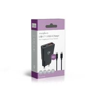Nedis LADEGERÄT MIT KABEL USB-C (WCHA20BKUC        SW)