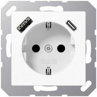 JUNG Steckdose SCHUKO A1520-15CAWW m.USB Typ AC