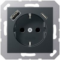 JUNG SCHUKOsteckdose m.USB Typ AC A1520-15CAANM