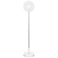 Trebs Tragbarer, flexibler Tisch- und 20-cm-Sockelventilator mit Li-Ionen-Akku Weiß