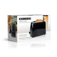 MELISSA Toaster / 2 Schlitze / 700 W / 6 Bräunungsstufen / Herausnehmbares Krümelfach / Abbruchfunktion / Schwarz