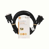 Nedis VGA-Kabel / VGA Stecker / VGA Buchse / Vernickelt / Maximale Auflösung: 1280x800 / 2.00 m / Rund / ABS / Schwarz / Label