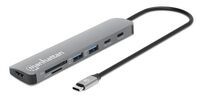 MANHATTAN USB-C PD auf HDMI 7-in-1 4K Dockingstation grau (190442)
