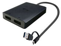 I-TEC USB-A/USB-C Dual 4K DP Video Adapter 2x 4K DP Display Adapter mit DisplayLink Chip 6950 (CADUA