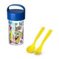 KOZIOL Snackpot / Trinkflasche 500ml + Besteck