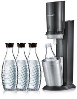 SodaStream Trinkwasser-Sprudler Crystal 3.0 Aktionspack 3 Karaffen titan