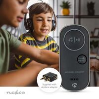 Nedis Bluetooth® Transceiver / Audio- / Video- / Dateneingänge: USB-C™ Female / Audio- / Video- / Datenausgänge: 1x 3.5 mm / SBC / Bis zu 1 Geräte / Batterie 1 Betriebszeit Standardnutzung: 510 min / Schwarz