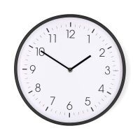 Nedis Wanduhr / Durchmesser: 300 mm / Kunststoff / Leise Bewegung / Schwarz