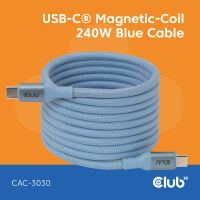 Club 3D Club3D Lifestyle USB-C Magnetisches Kabel 240W 2m blau St/St (CAC-3030)