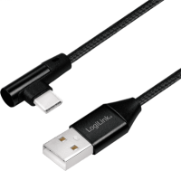 Logilink USB-Stecker USB 2.0 zu USB-C (90° gewinkelt) 1,0m (CU0138)