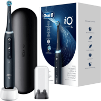 Oral-B iO 5 iO5 Elektrische Zahnbürste/Electric Toothbrush, Magnet-Technologie, 5 Putzmodi für Zahnpflege, LED-Anzeige & Reiseetui, Designed by Braun, matt black