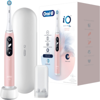 Oral-B iO 6 iO6 Sensitive Edition Elektrische Zahnbürste/Electric Toothbrush, Magnet-Technologie, 2 Aufsteckbürsten, 5 Putzmodi für Zahnpflege, Display & Reiseetui, Designed by Braun, pink sand