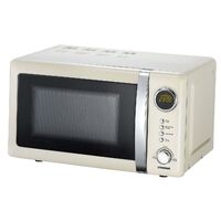 MELISSA Mikrowellenherd / 700 W / 20 L Fassungsvermögen / 12 Programme / 5 Leistungsstufen / Auftauen / 60-Minuten-Timer / Creme