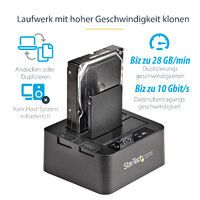 StarTech.com Standalone Hard Drive Duplicator - Dual Bay HDD/SSD Cloner/Copier - USB 3.1 (10Gbps) to SATA III HDD/SSD Docking Station - Hard Disk Duplicator Dock - Hard Drive Cloner - 2.5,3.5" - Serial ATA - Serial ATA II - Serial ATA III - 36 W - 100-240