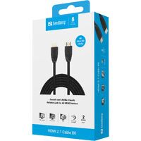 SANDBERG HDMI 2.1 Cable 8K - 2m - 2 m - HDMI Type A (Standard) - HDMI Type A (Standard) - Black