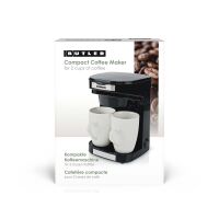 Butler Kompakte Kaffeemaschine / 2 Porzellantassen / 0,25 l / 450 W / Automatische Abschaltung / Schwarz