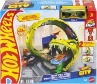 Mattel Hot Wheels Schlangen-Spiralattacke Spielset mit Die-Cast-Spielzeugauto im Maßstab 1:64 und sc