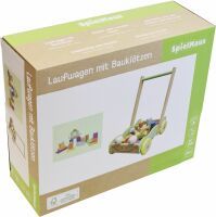 VEDES Großhandel GmbH - Ware SpielMaus Holz Laufwagen mit Bauklötzen, 20 Stück
