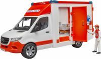 Bruder 02676 MB Sprinter Ambulanz mit Fahrer und Light + Sound Modul
