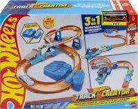 Mattel Hot Wheels Track Creator Beschleuniger-Sprung-Schnellstrecke-Set mit Spielzeugauto im Maßstab